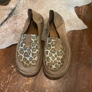 Ariat cheetah slip ons